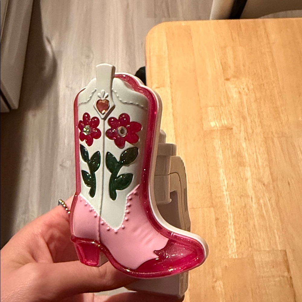 Floral Pink and White Boot Wall Plug-in used for bath and body scents